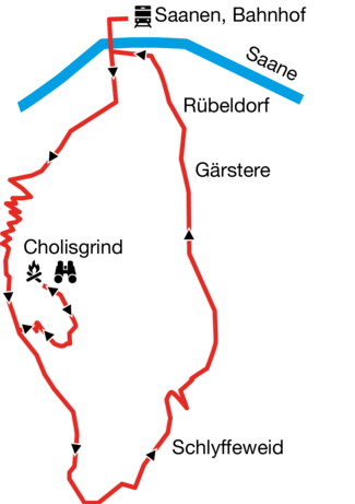 Karte der Wanderroute