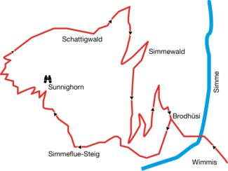 Karte der Wanderroute